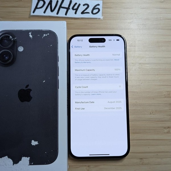 Apple iPhone 16 - AT&T, 128 GB, Black, A3081