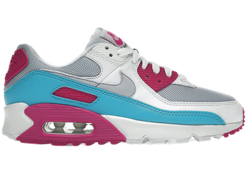 Nike Air Max 90 White Vivid Pink Light Blue Fury (Women's) for sale