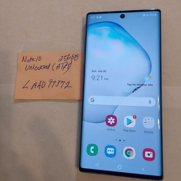 Samsung Galaxy Note 10 - AT&T, Black, 256 GB, 8 GB, SM-N970U