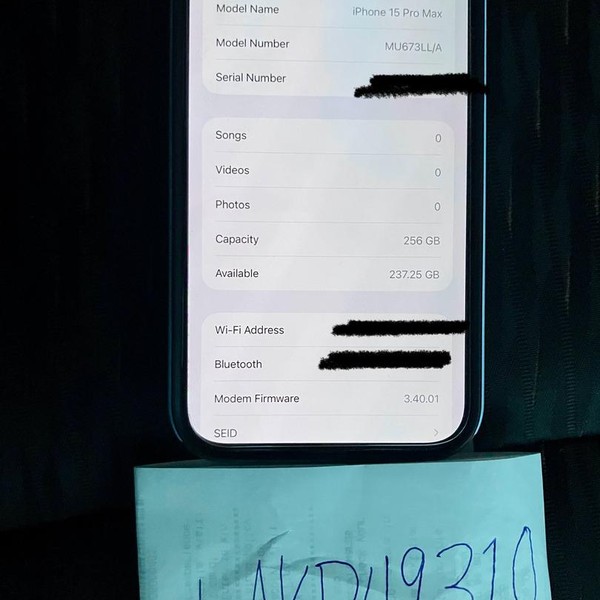 Apple iPhone 15 Pro Max - Verizon, 256 GB, White, A2849