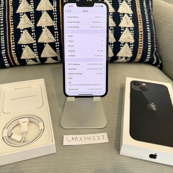 Apple iPhone 13 - Unlocked, 128 GB, Midnight, A2482