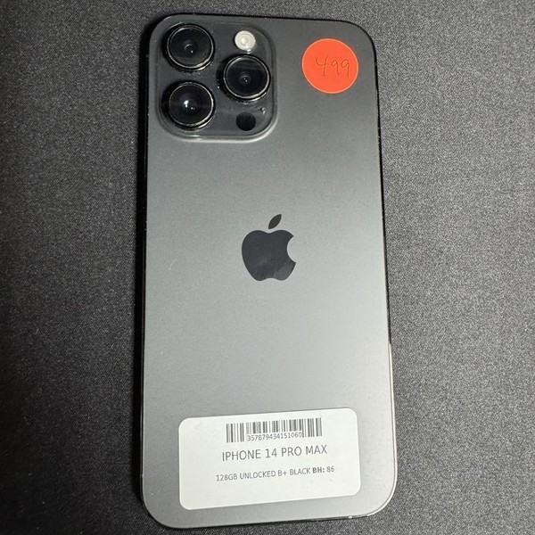 Apple iPhone 14 Pro Max - Unlocked, 128 GB, Black, A2651