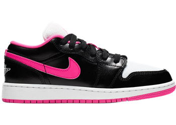 Jordan 1 Low Black White Hyper Pink (GS) for sale
