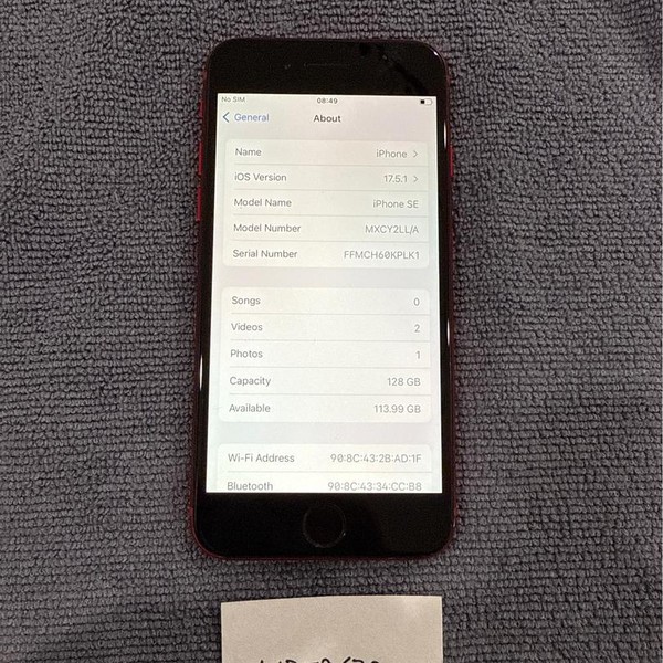 Apple iPhone SE 2nd Gen 2020 - Unlocked, 128 GB, Red, A2275