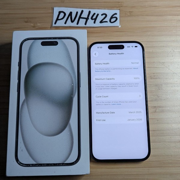 Apple iPhone 15 - AT&T, 128 GB, Black, A2846