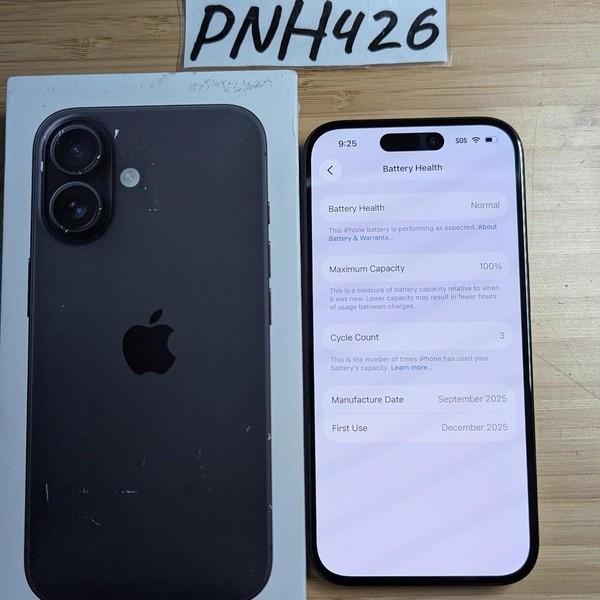 Apple iPhone 16 - Unlocked, 128 GB, Black, A3081