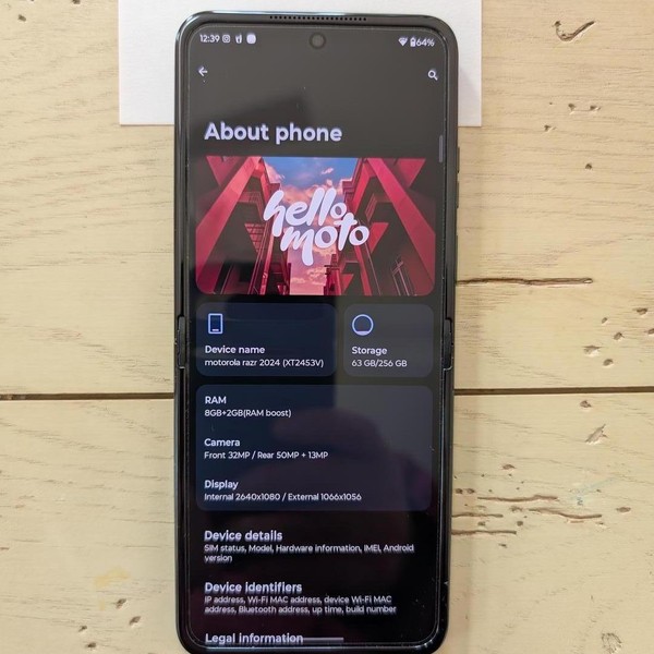 Motorola Razr (2024) - Verizon, Gray, 256 GB, 8 GB