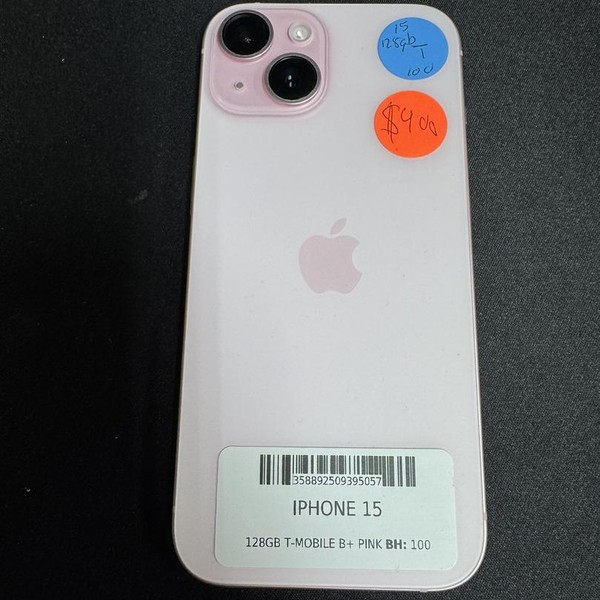 Apple iPhone 15 - T-Mobile, 128 GB, Pink, A2846