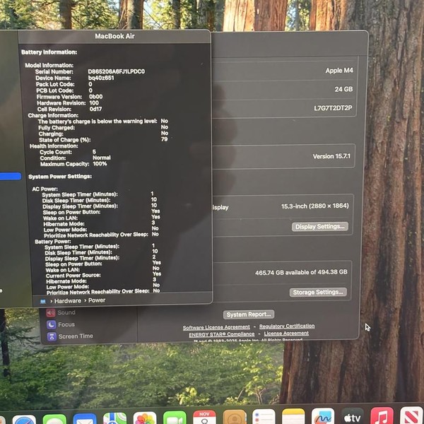 MacBook Air 2025 (M4) - 15 inch - 512 GB, Midnight, 24 GB, Apple M4