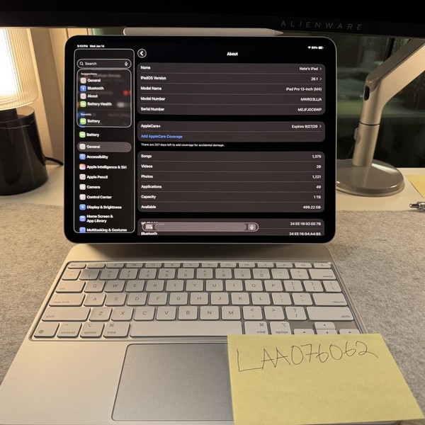 Apple iPad Pro 13 inch (M4) 2024 - Wi-Fi, 1 TB, Silver, 16 GB, A2925, Nano-texture Glass