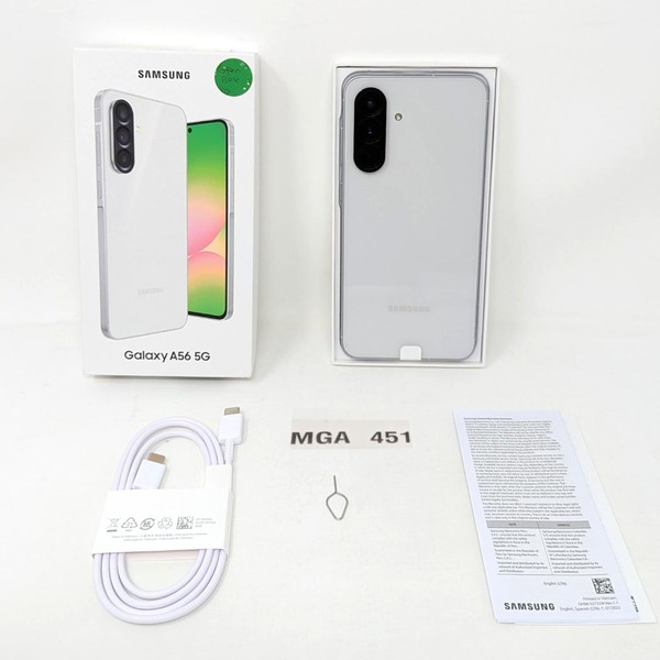 Samsung Galaxy A56 5G - Unlocked Non-US, Light Gray, 256 GB, 12 GB