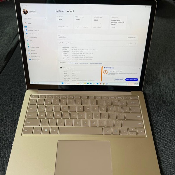 Microsoft Surface Laptop 4 - 256 GB, Sandstone, 16 GB, AMD Ryzen 5, 13.5 inch