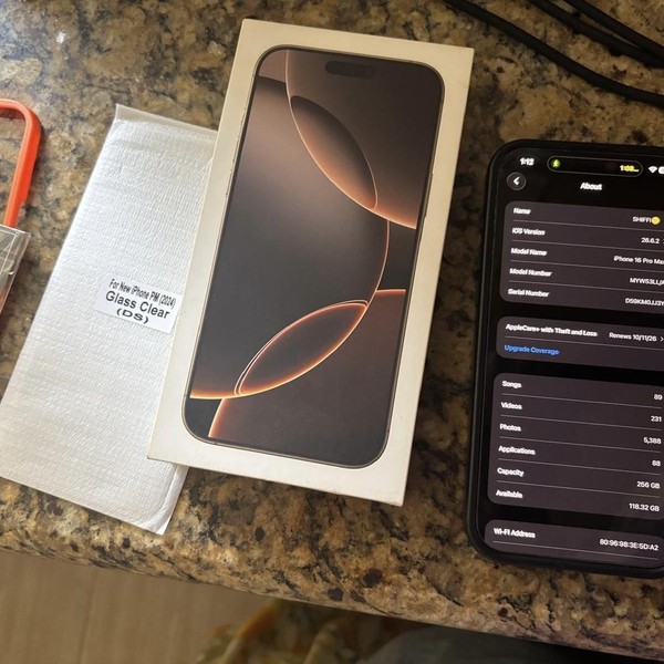 Apple iPhone 16 Pro Max - Unlocked, 256 GB, Desert, A3084