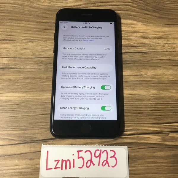 Apple iPhone SE 3rd Gen 2022 - T-Mobile, Midnight, 128 GB, A2595