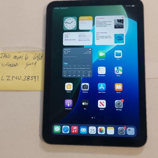 Apple iPad Mini 6th Gen - Unlocked, 64 GB, Gray, A2568