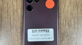 Good
													Samsung Galaxy S22 Ultra - Unlocked, Burgundy, 512 GB, 12 GB, SM-S908U1, photo 1 of 6
