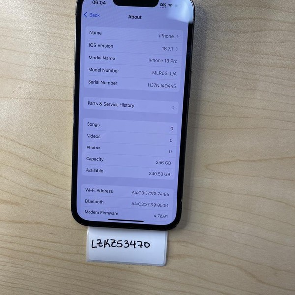 Apple iPhone 13 Pro - Unlocked, 256 GB, Graphite, A2483