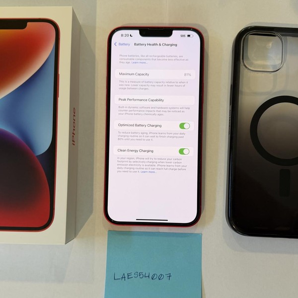 Apple iPhone 14 Plus - Unlocked, 128 GB, Red, A2632