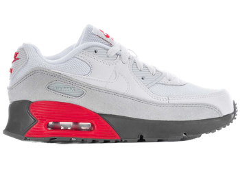 Nike Air Max 90 White Flat Pewter Red (PS) for sale