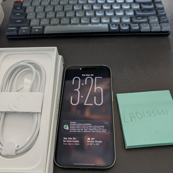 Apple iPhone 17 - Unlocked, 256 GB, Sage, A3258