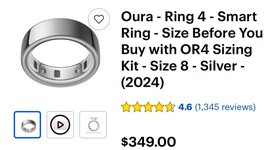Good
													Oura Ring Gen 4 - Silver, Size 7, photo 2 of 5
