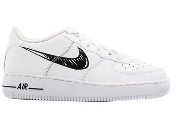 Nike Air Force 1 Low Sketch White Black (GS) for sale