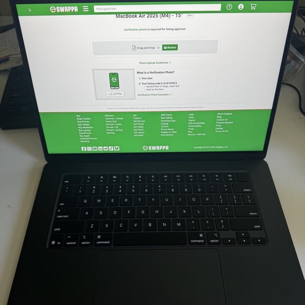 MacBook Air 2025 (M4) - 15 inch - 256 GB, Midnight, 16 GB, Apple M4