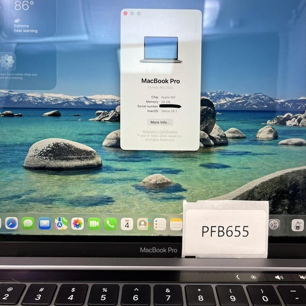 MacBook Pro 2022 - 13 inch - 512 GB, Silver, 24 GB, Apple M2