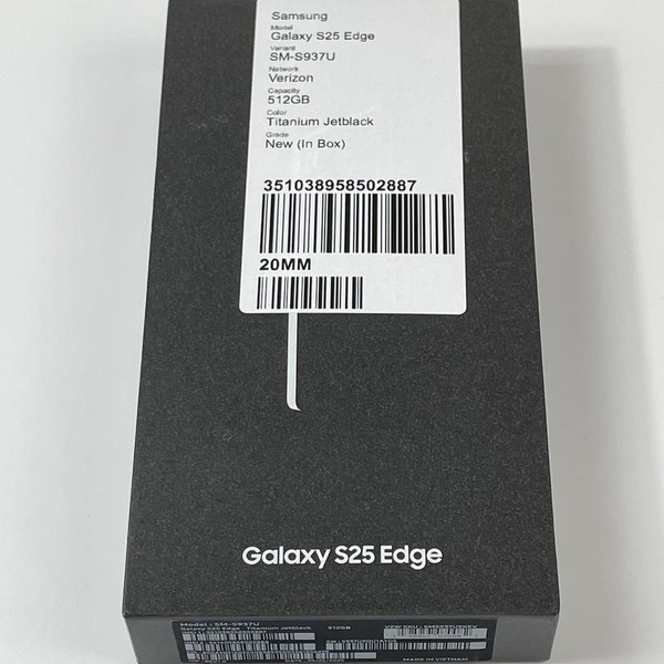 Samsung Galaxy S25 Edge - AT&T, Jetblack, 512 GB, 12 GB, SM-S937U