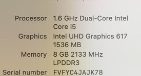 Good
													MacBook Air 2018 - 13" - I5, Gray, 256 GB, 8 GB, photo 1 of 6
