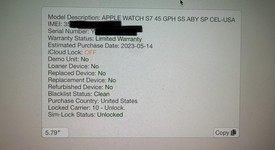 Mint
													Apple Watch Series 7 45mm - Unlocked, Silver, A2477 - Cellular, Stainless, photo 2 of 13