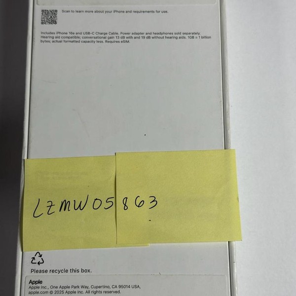 Apple iPhone 16e - T-Mobile, 128 GB, Black, A3212