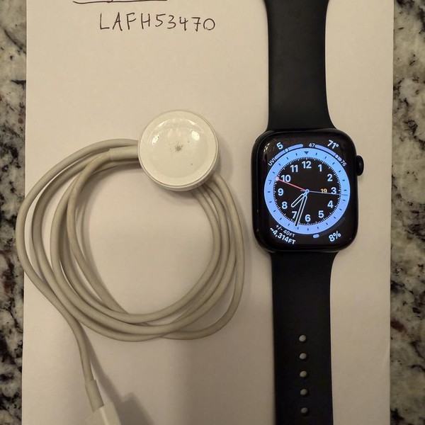 Apple Watch Series 7 45mm - AT&T, Midnight, A2477 - Cellular, Aluminum