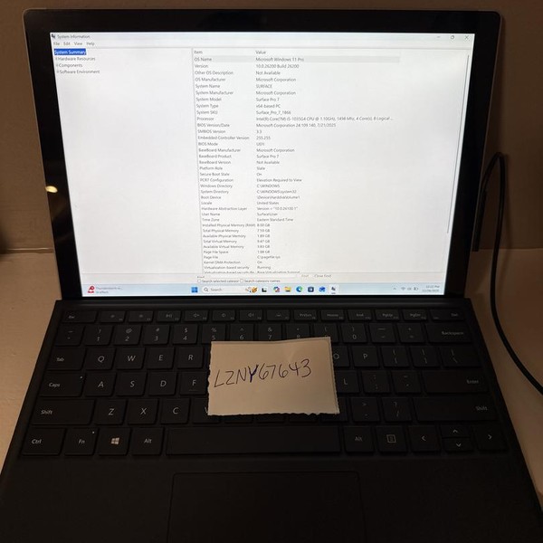 Microsoft Surface Pro 7 - I5, Platinum, 128 GB, 8 GB