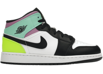 Jordan 1 Mid Pastel Black Toe (GS) for sale