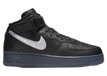 Nike Air Force 1 Mid Prm Black Metallic Silver for sale
