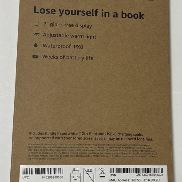 Amazon Kindle Paperwhite 12th Gen 2024 - Amazon, Black