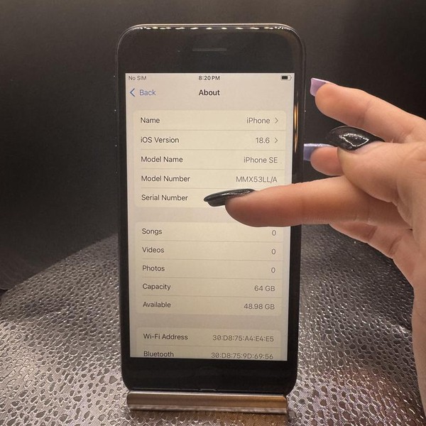 Apple iPhone SE 3rd Gen 2022 - Verizon, 64 GB, Midnight, A2595