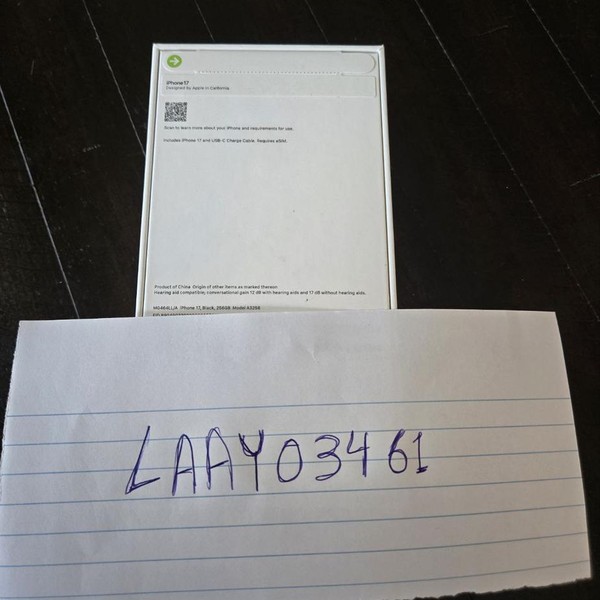 Apple iPhone 17 - T-Mobile, 256 GB, Black, A3258