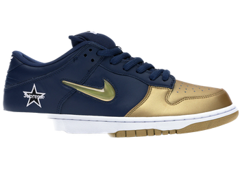 Nike SB Dunk Low Supreme Jewel Swoosh Gold for sale