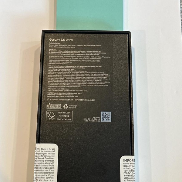 Samsung Galaxy S23 Ultra - T-Mobile, 256 GB, Black, 8 GB, SM-S918U