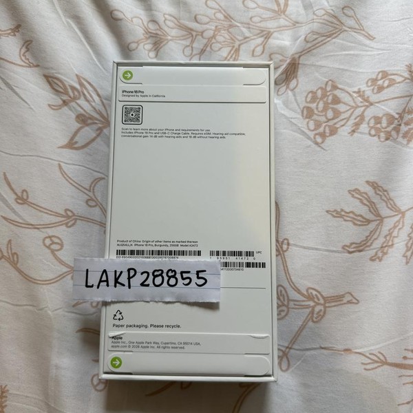 Apple iPhone 18 Pro - Unlocked, 256 GB, Burgundy, a3472