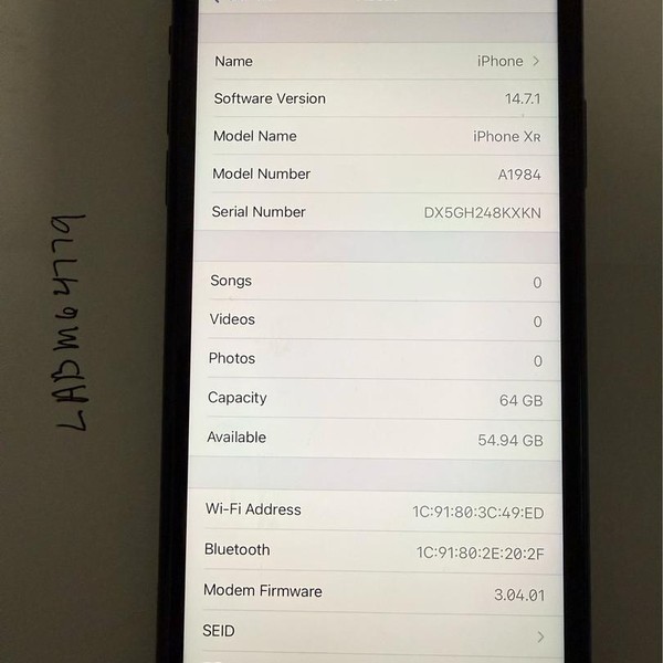 Apple iPhone Xr - AT&T, 64 GB, Black, A1984