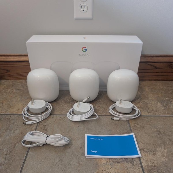 Google Nest Wifi Pro 6e Mesh Router - Snow, 3-Pack