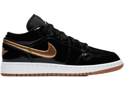 Jordan 1 Retro Low Black Gold Patent (GS) for sale