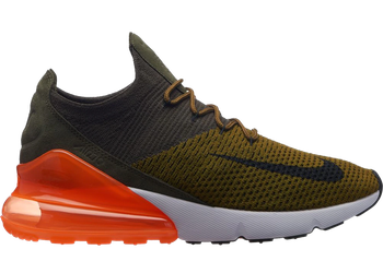 Nike Air Max 270 Flyknit Olive Flak Total Orange for sale