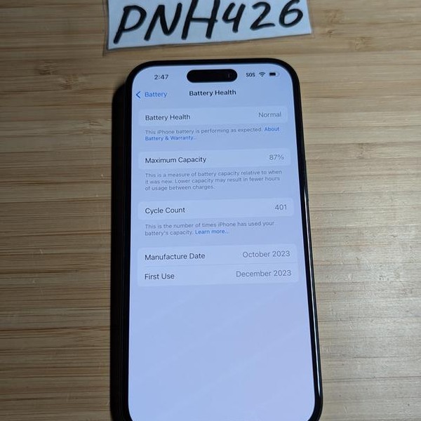 Apple iPhone 15 - Unlocked, 128 GB, Black, A2846