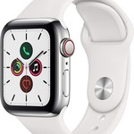 Good Apple Watch Series 5 40mm - Unlocked, Silver, A2094 Cellular, Stainless Steel