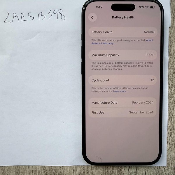Apple iPhone 15 - AT&T, 128 GB, Black, A2846