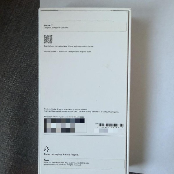 Apple iPhone 17 - T-Mobile, 256 GB, Lavender, A3258